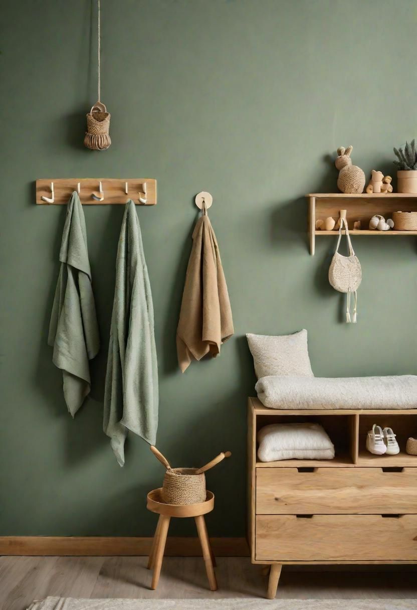 18. Rustic Wall Hooks in Sage Green