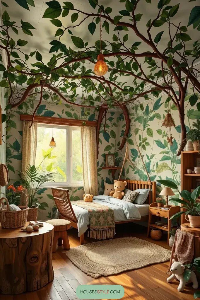 Jungle and Nature-Inspired Bedroom Themes