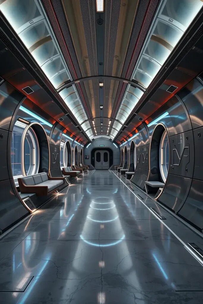 Metallic Tunnel Hallways With a Futuristic Edge
