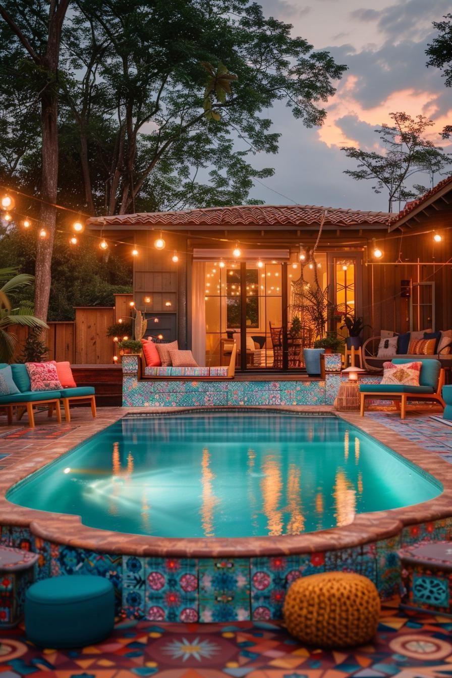2. Boho-Style Above-Ground Pool Ideas - photo 4