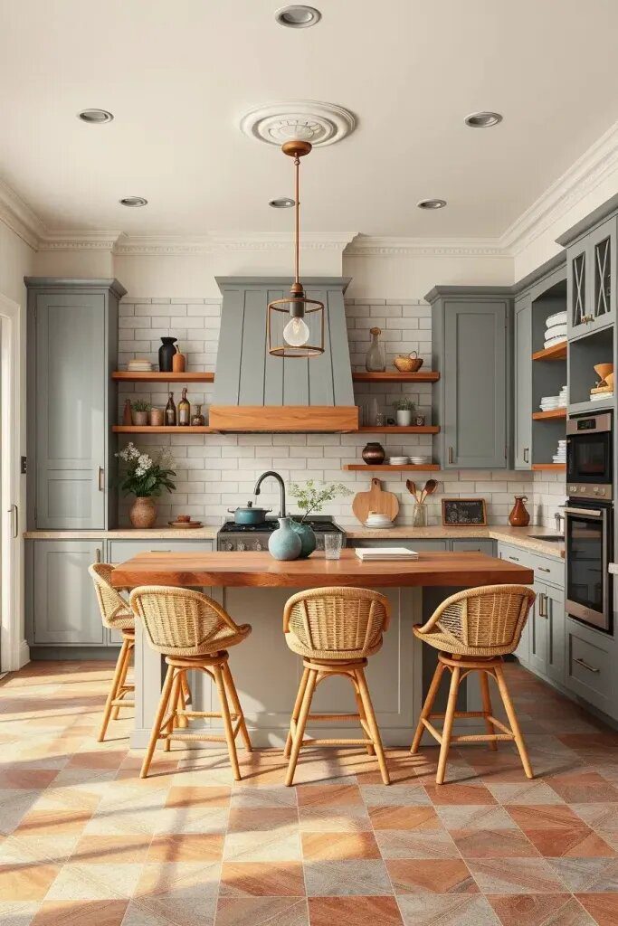 Warming Up Gray Cabinets with Wood Accents - photo 2