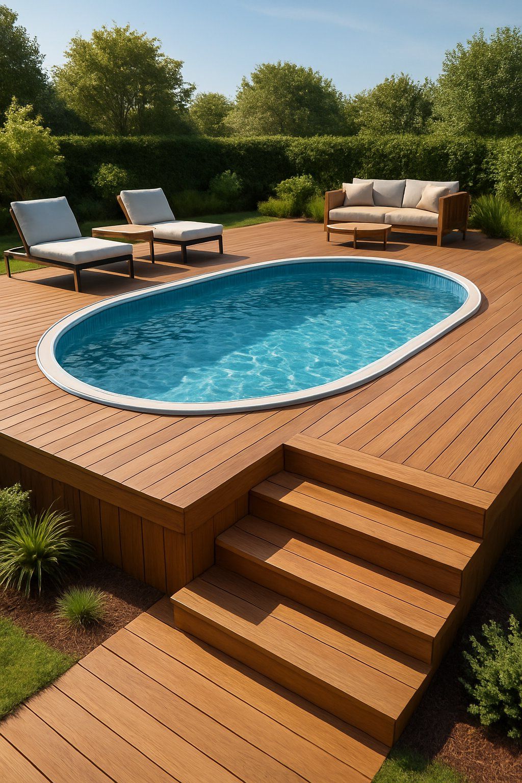 13. Oval Pool Deck Oasis
