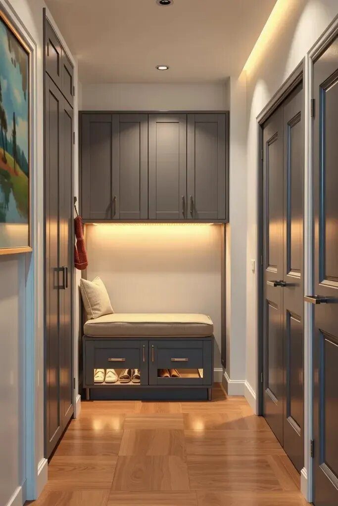 Modern Hallways With Hidden Shoe Storage - photo 2