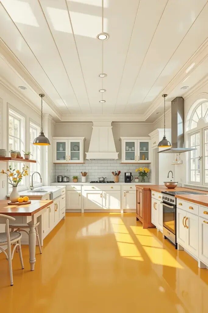 Painted Floors In Butter Yellow For A Color Pop