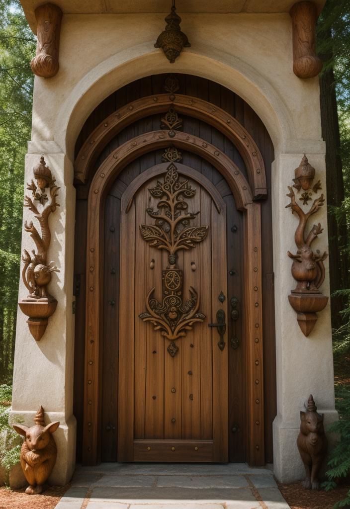 16. Carved Fairy-Tale Door Design