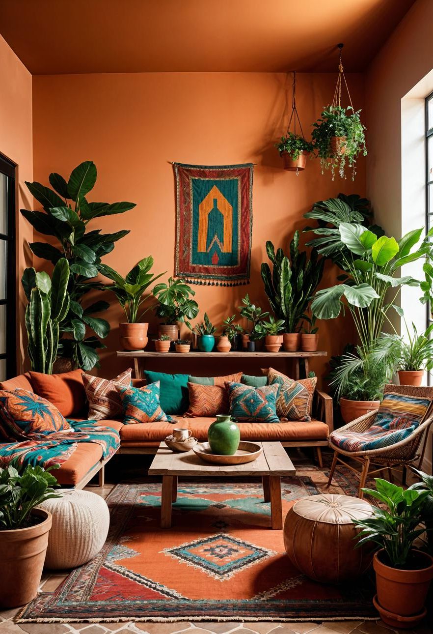 9. Terracotta Eclectic Living Room Style - photo 3