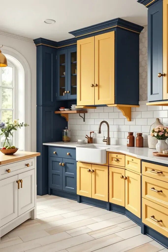 Butter Yellow Cabinets: A Stylish Two-Tone Upgrade - photo 2