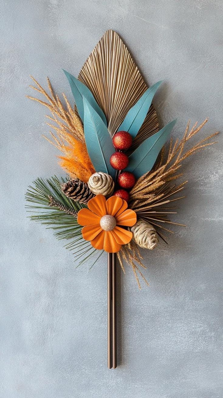 23. Geometric metallic asymmetrical wreath design - photo 3