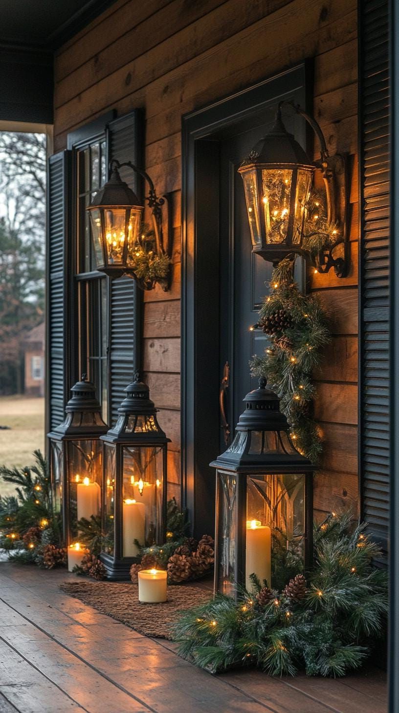 14. Vintage Lantern Porch Display Tips