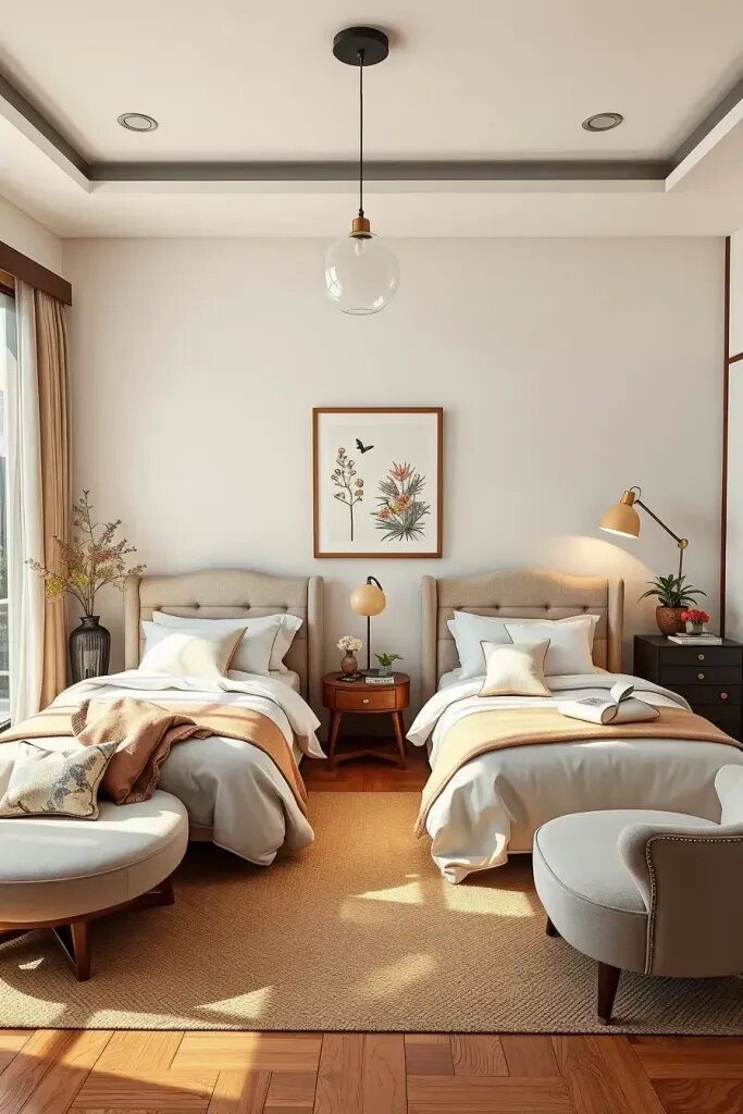 Balanced, Asymmetrical Furniture Arrangement