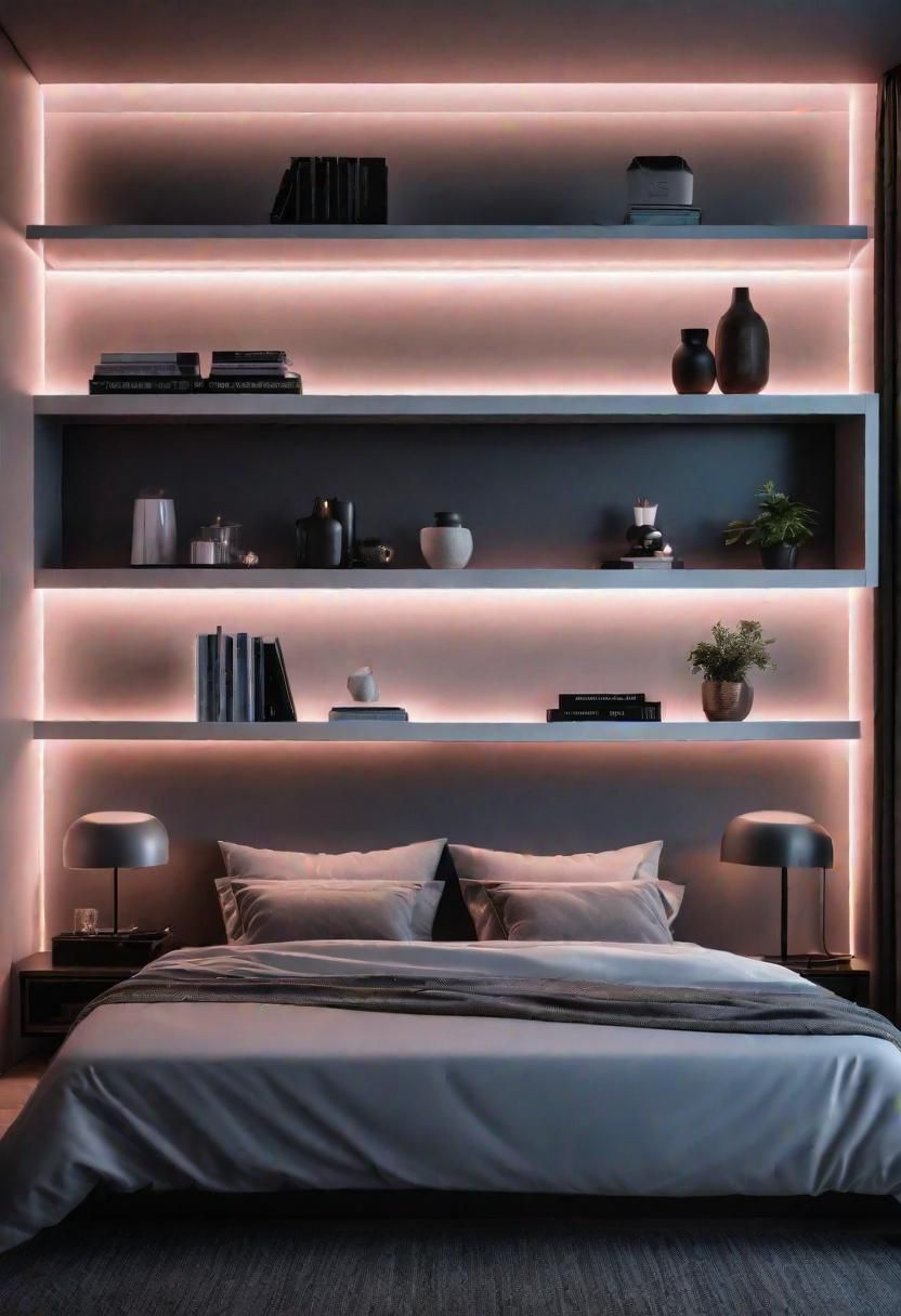 4. Glowing Floating Shelves