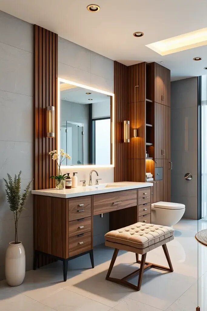 Custom Vanity Stations With Built-In Seating - photo 2