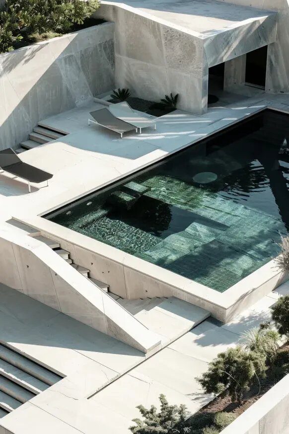 Above Ground Pool with Sculptural Design