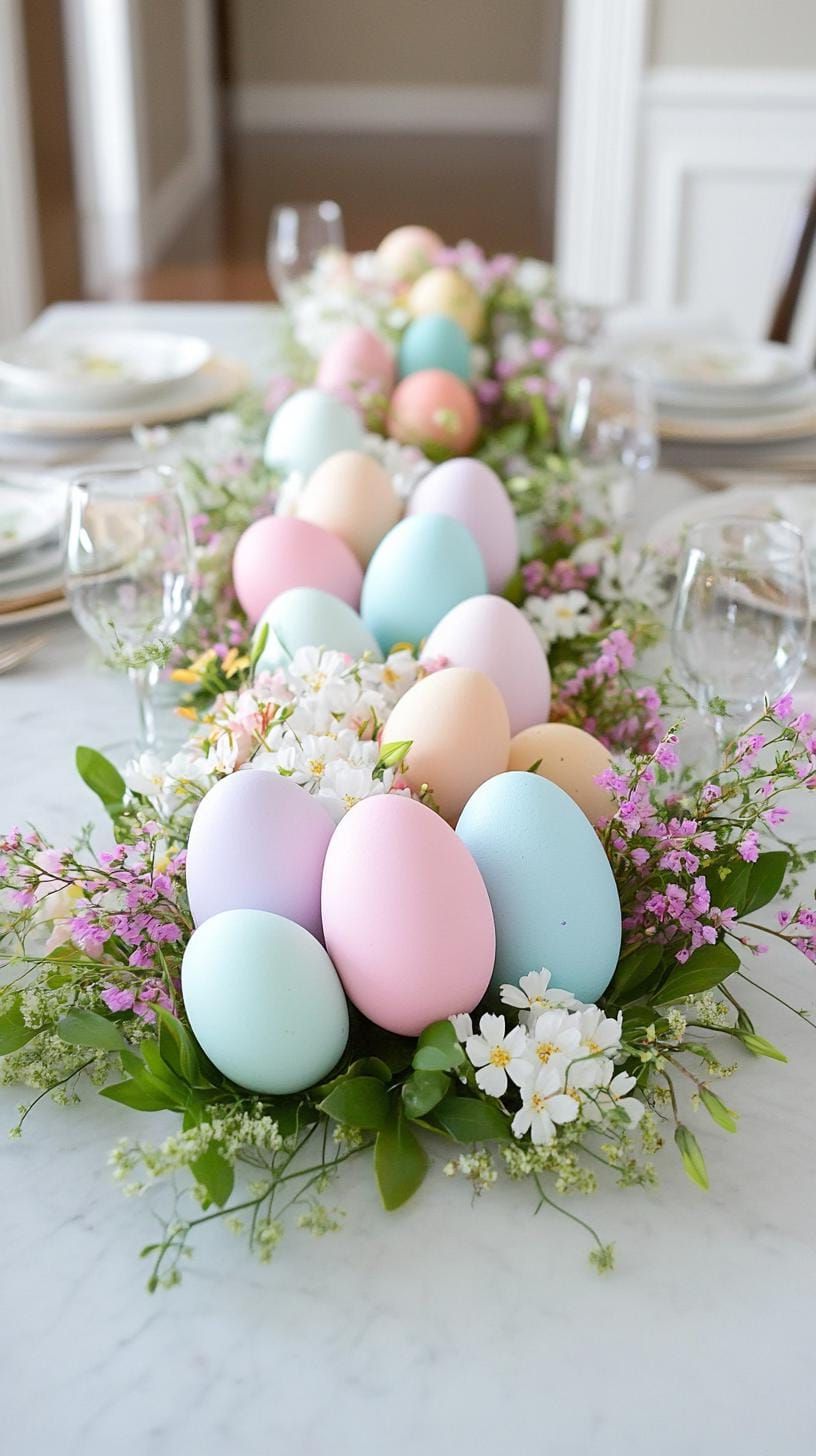 19. Wildflower Arrangement With Easter Eggs