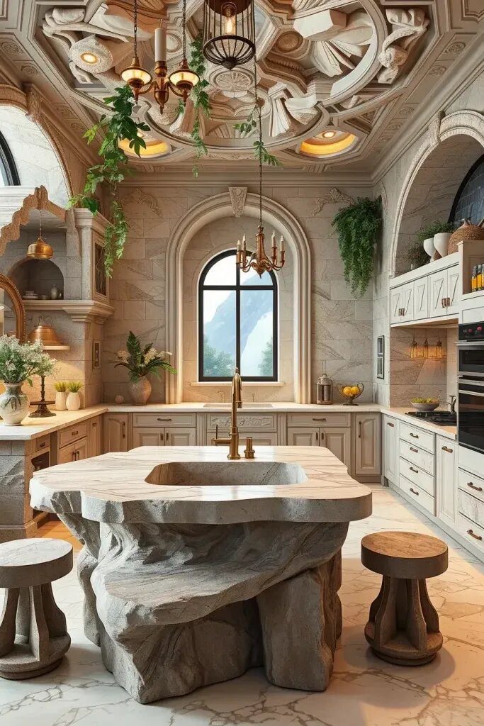 Monolithic Aspects of Stone-Carved Kitchens