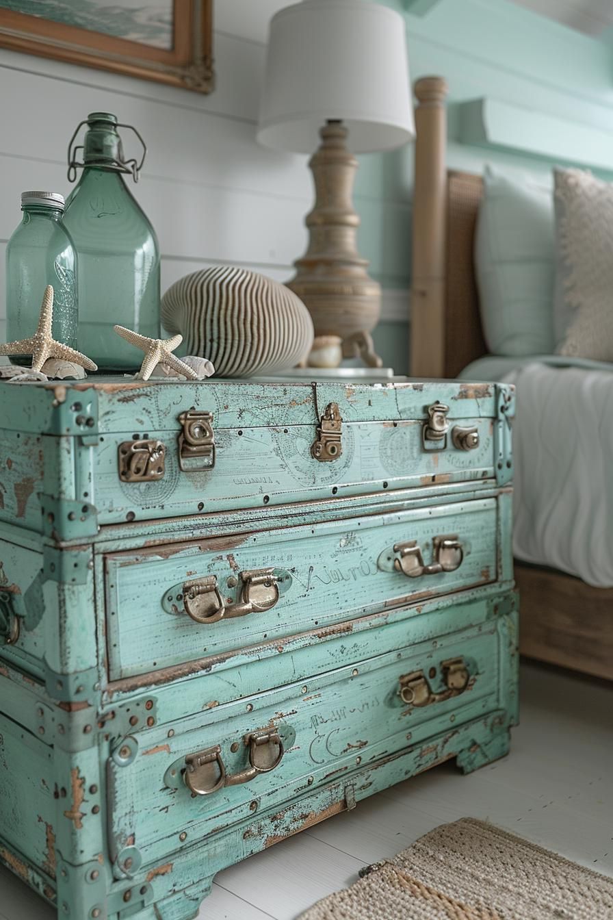 9. Coastal Boho Bedroom Nightstands