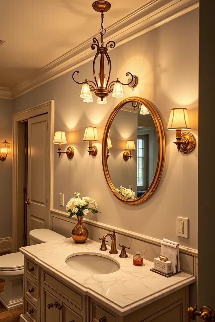 Layered Lighting Using Statement Wall Sconces