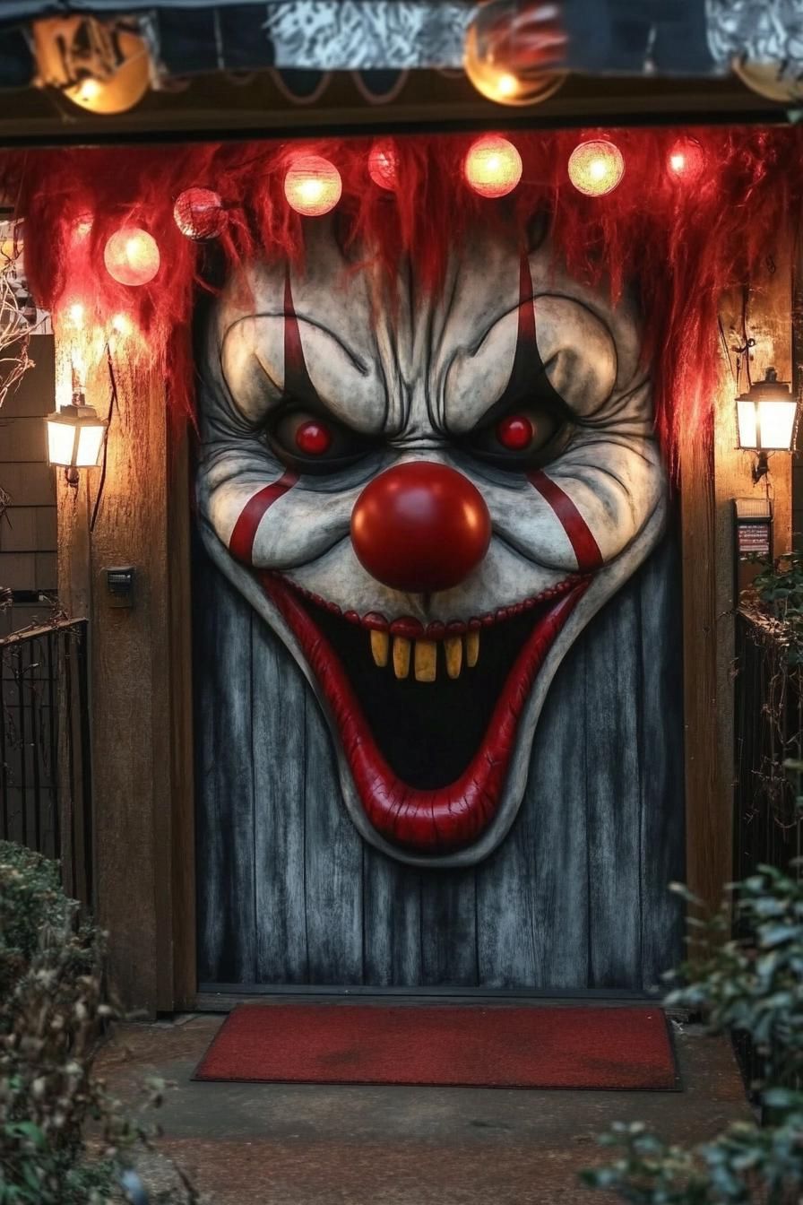 4. Creepy Clown Door Wrap Spotlight
