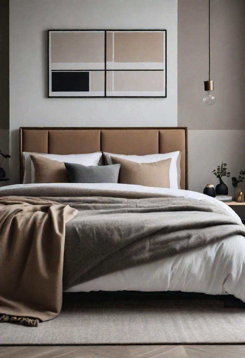 29. Neutral Color Block Bedroom Look