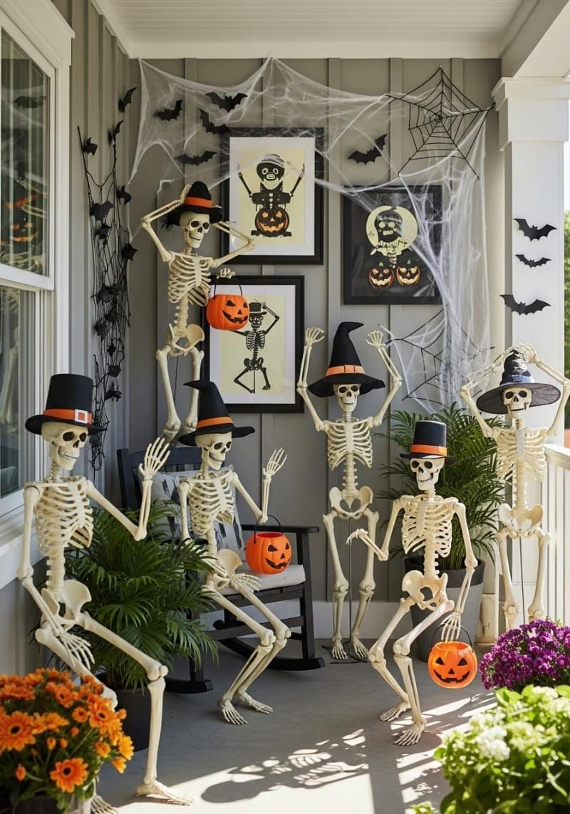 18. Glow-in-the-Dark Skeletons Posed Dancing