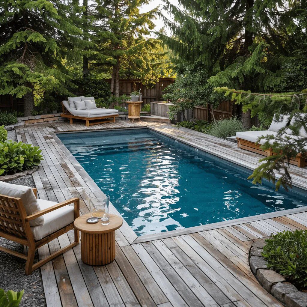 In-Ground Pool with a Wood Deck