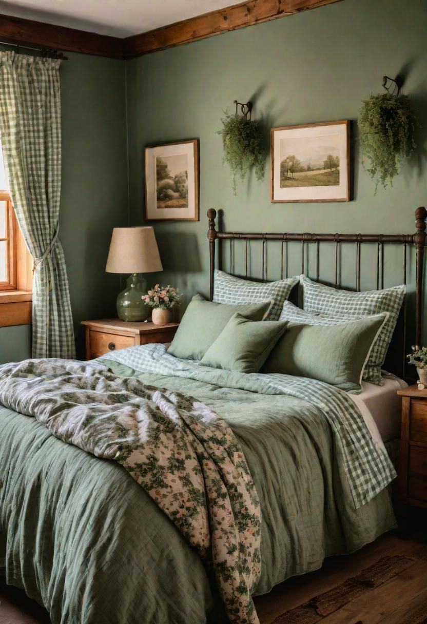 7. Cottagecore Sage Green Bedroom Retreat - photo 2