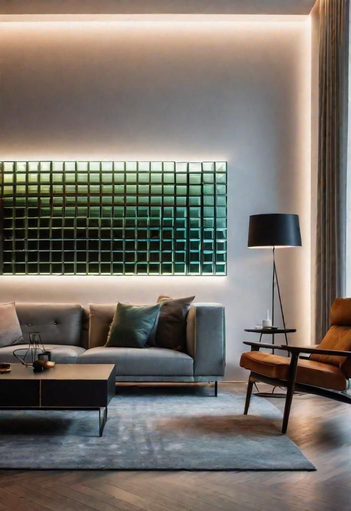 19. Illuminated Glass Block Wall