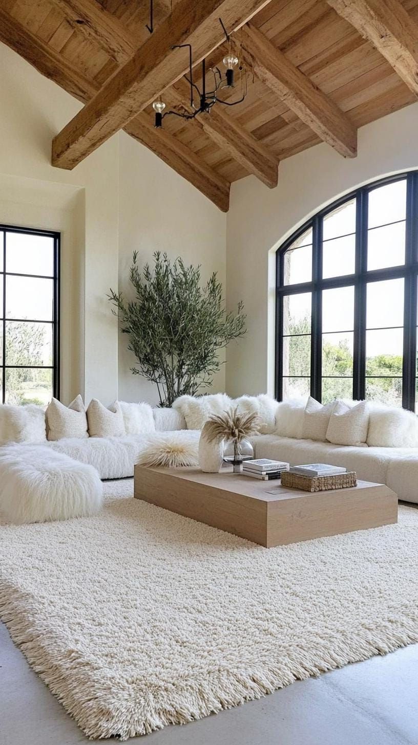 6. Concrete Flooring with Fluffy Area Rugs - photo 2