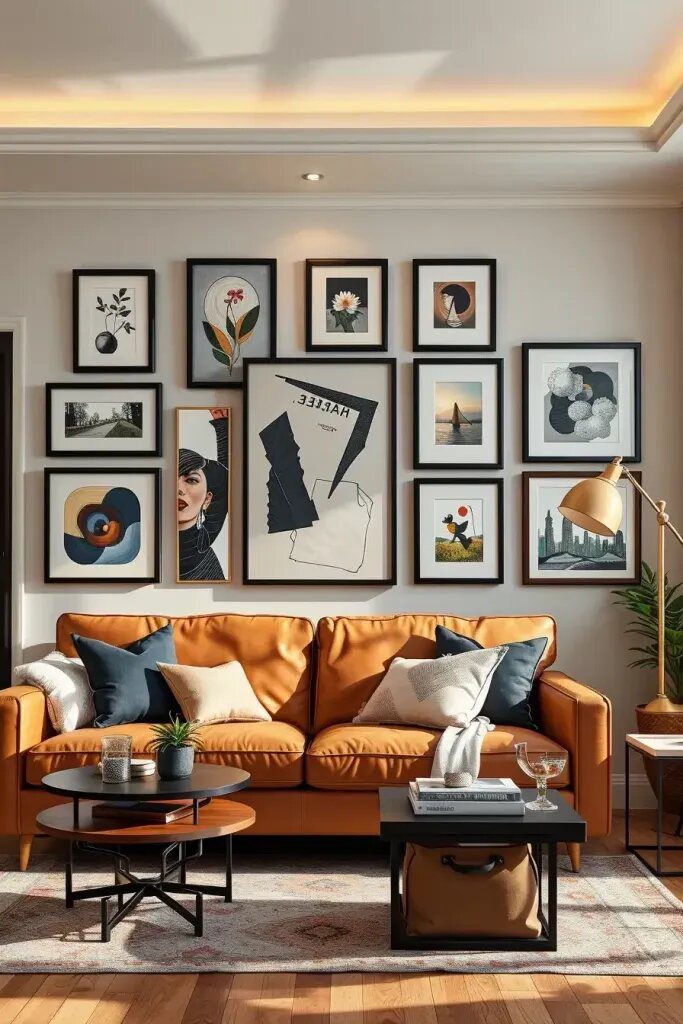 6. Design a Gallery Wall With a Curated Mixed Collection