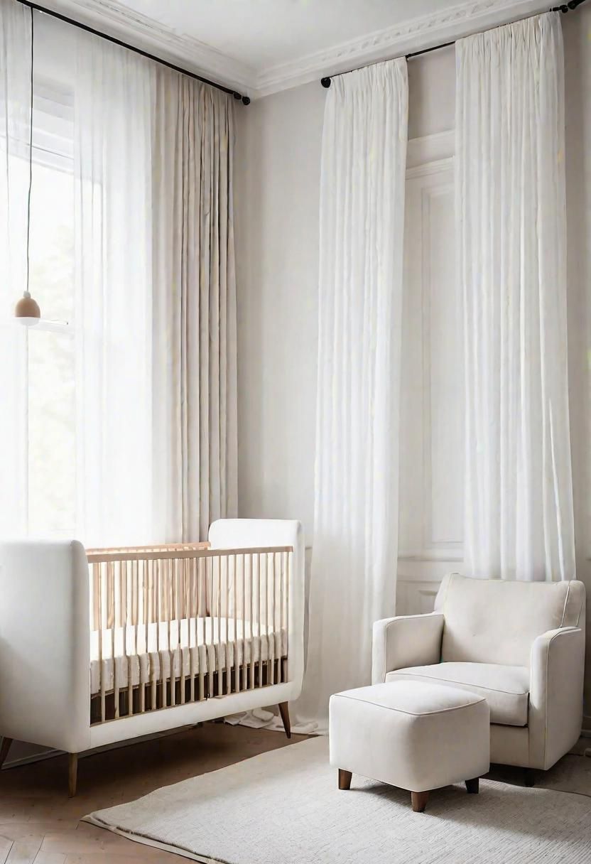 4. Sheer White Curtains for a Bright Nursery