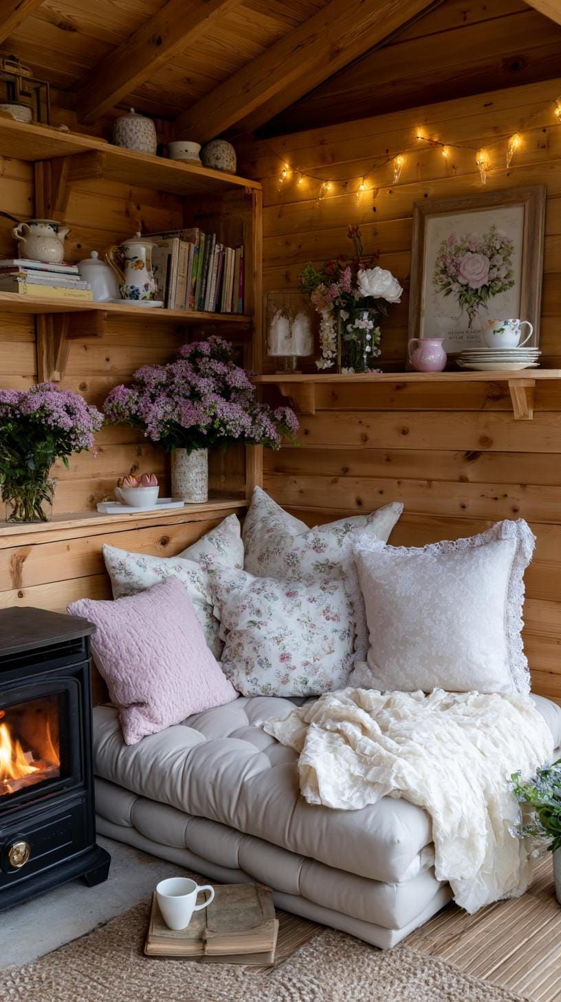 21. Wood-Accented Shed with Fireplace and Open Shelves - photo 2