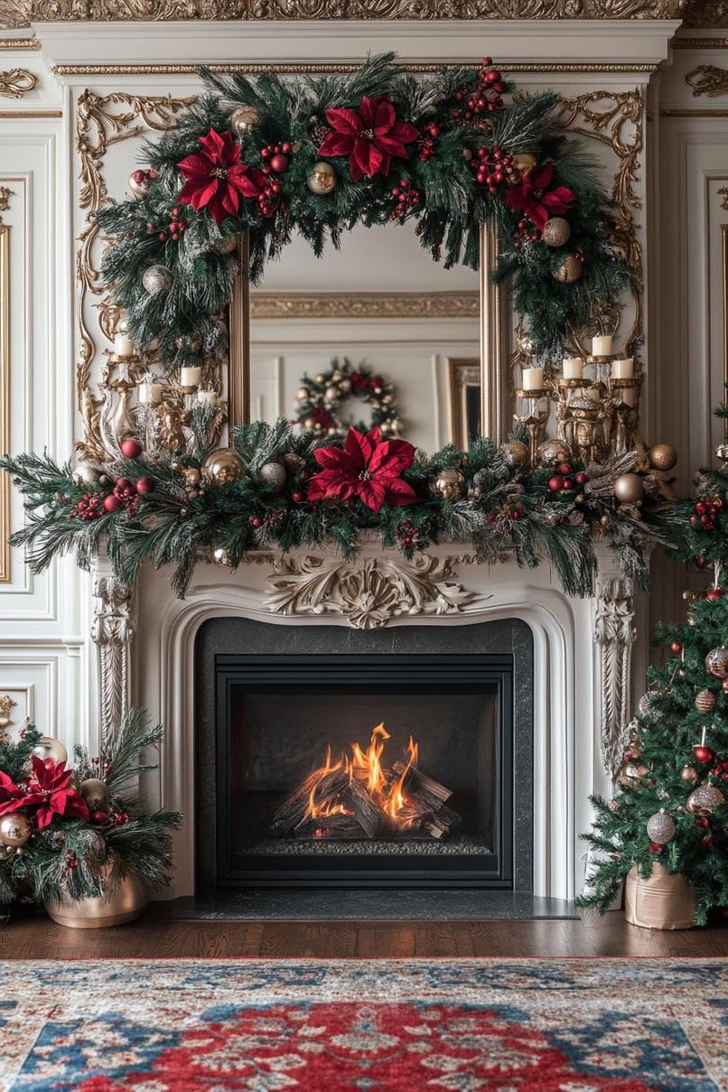 4. Using Mirrors on a Holiday Mantle - photo 3