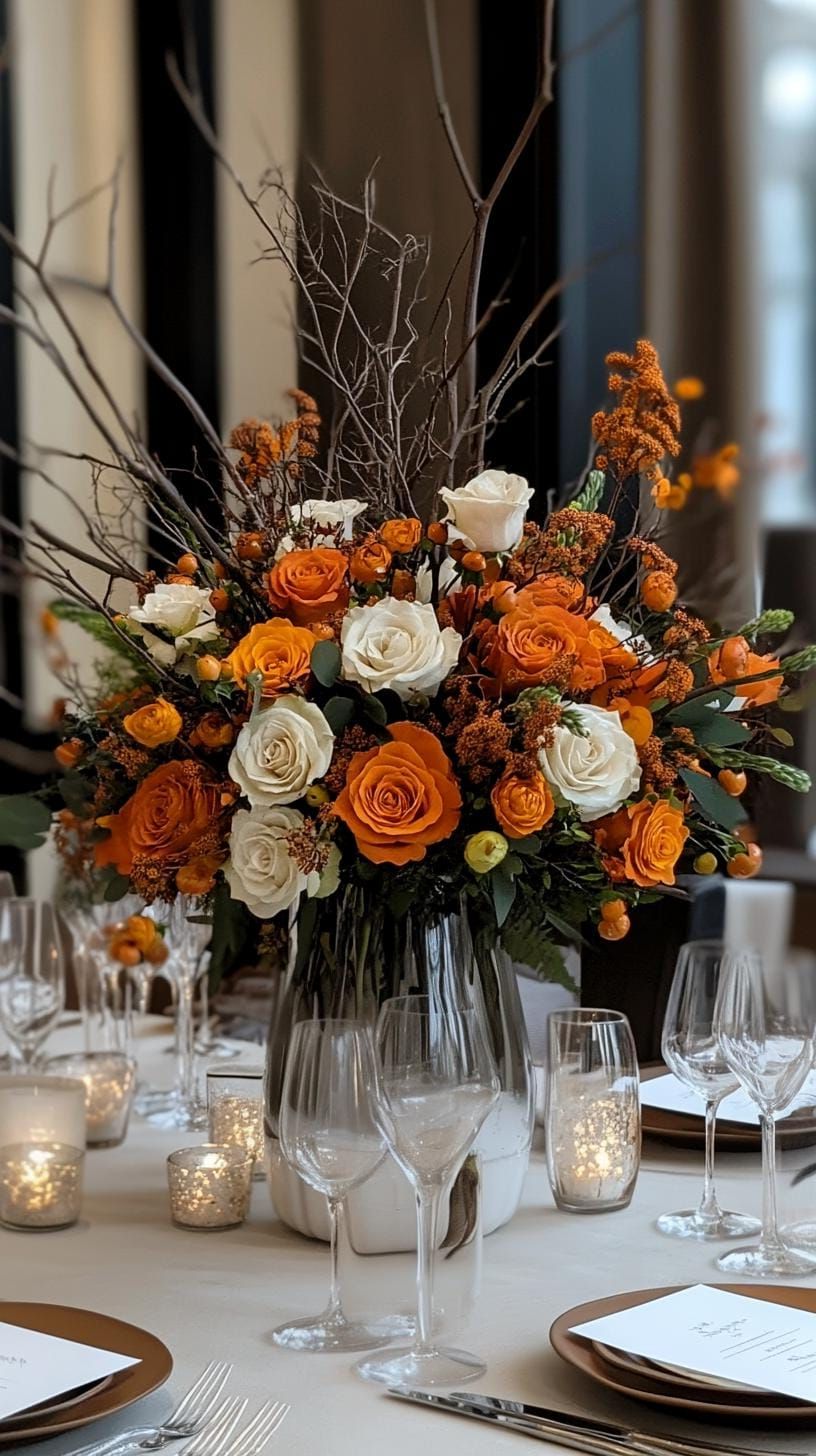 8. Organic Centerpiece With Foraged Branches and Florals - photo 2
