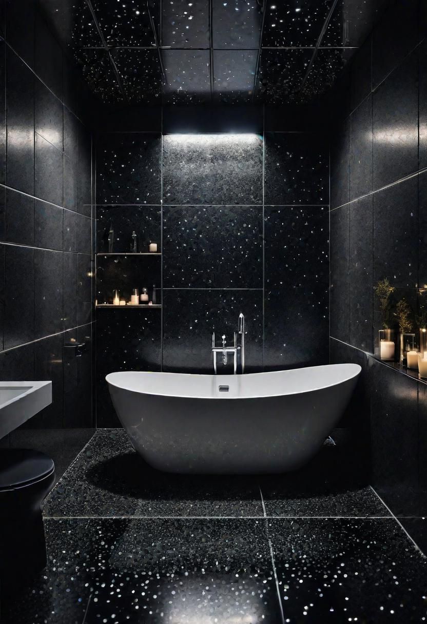 16. Dark Glitter Tile for a Starry Effect