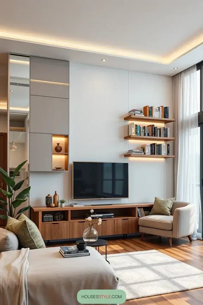 Stylish Storage With Floating Shelves and Wall Units - photo 2