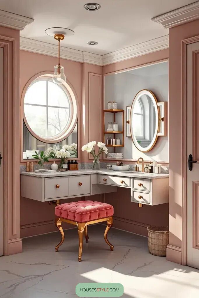22. Ensuite Bathrooms Built Around Makeup Vanities