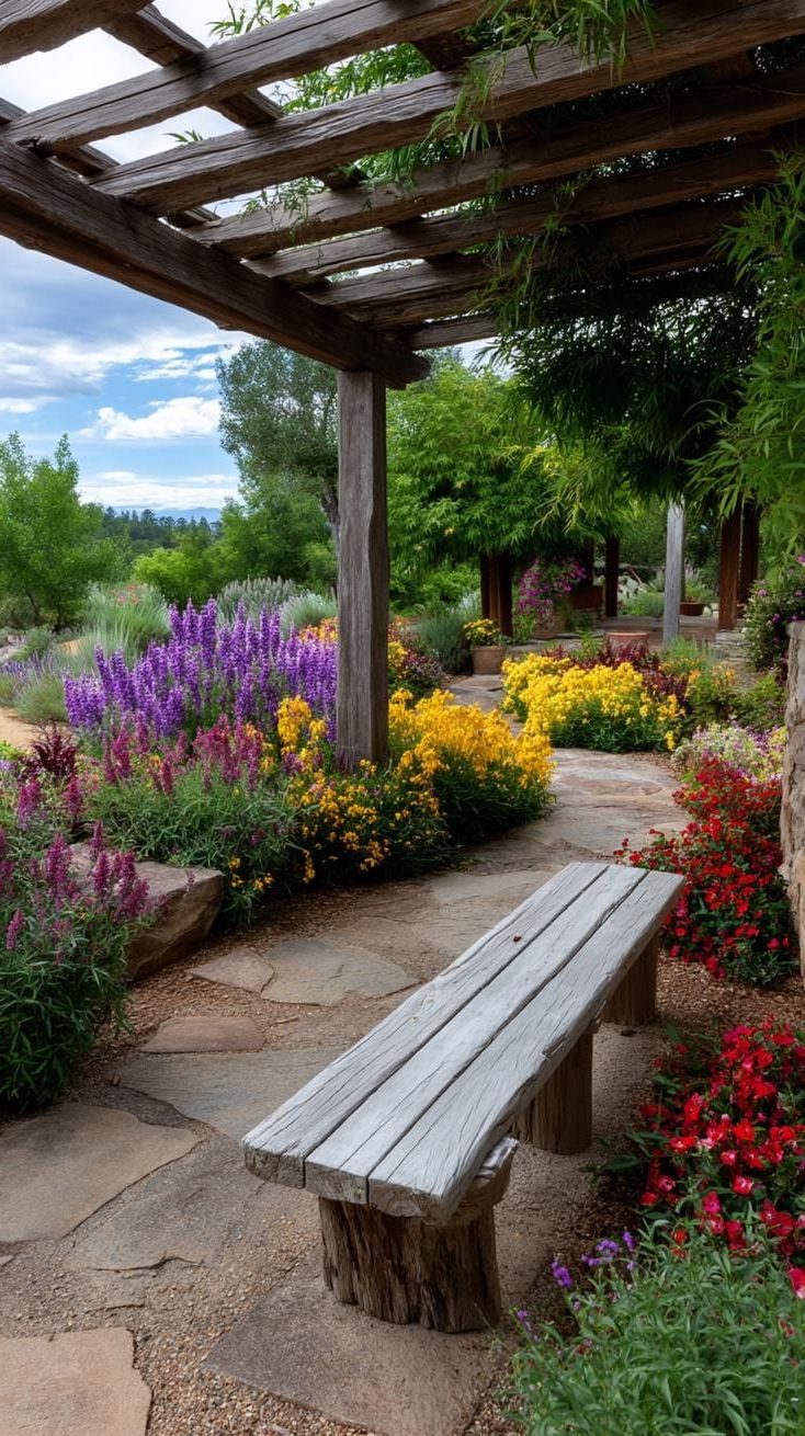 5. Wooden Pergola for a Vibrant Country Garden - photo 2