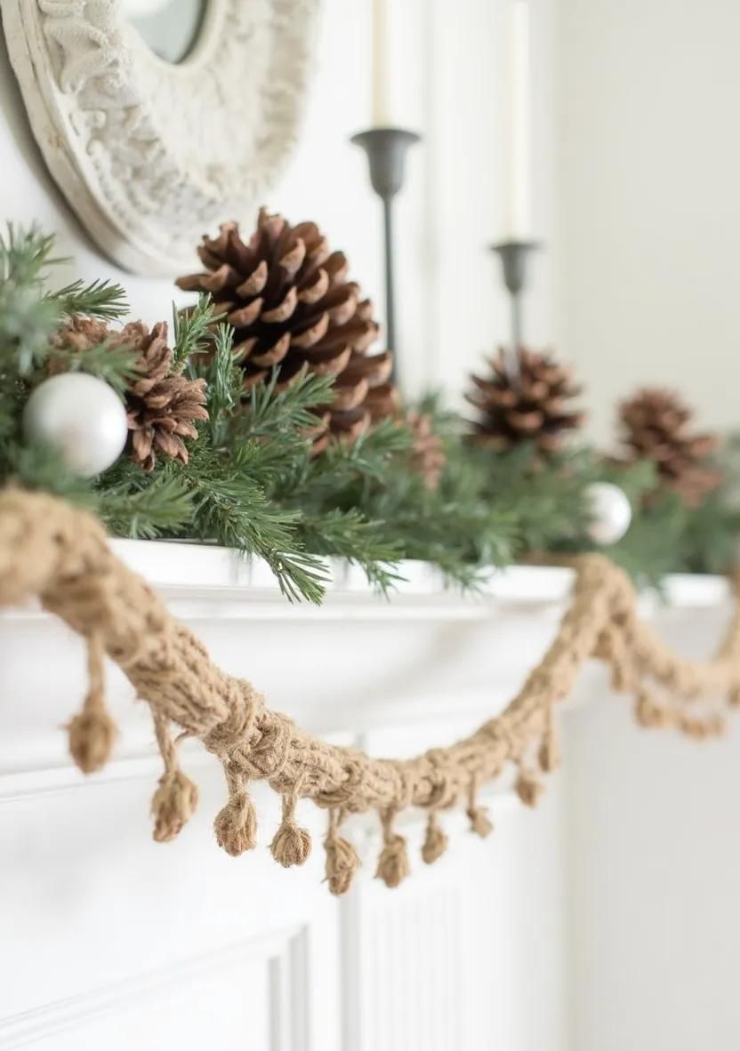 8. Rustic Wood and Greenery Mantel Decor - photo 2