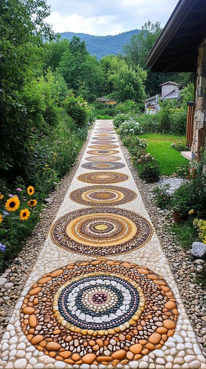 21. Pebble Mosaic Garden Designs - photo 2