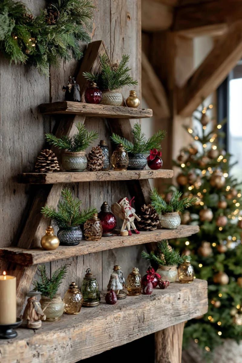 16. Tree-shaped shelf with vintage mini ornaments - photo 3