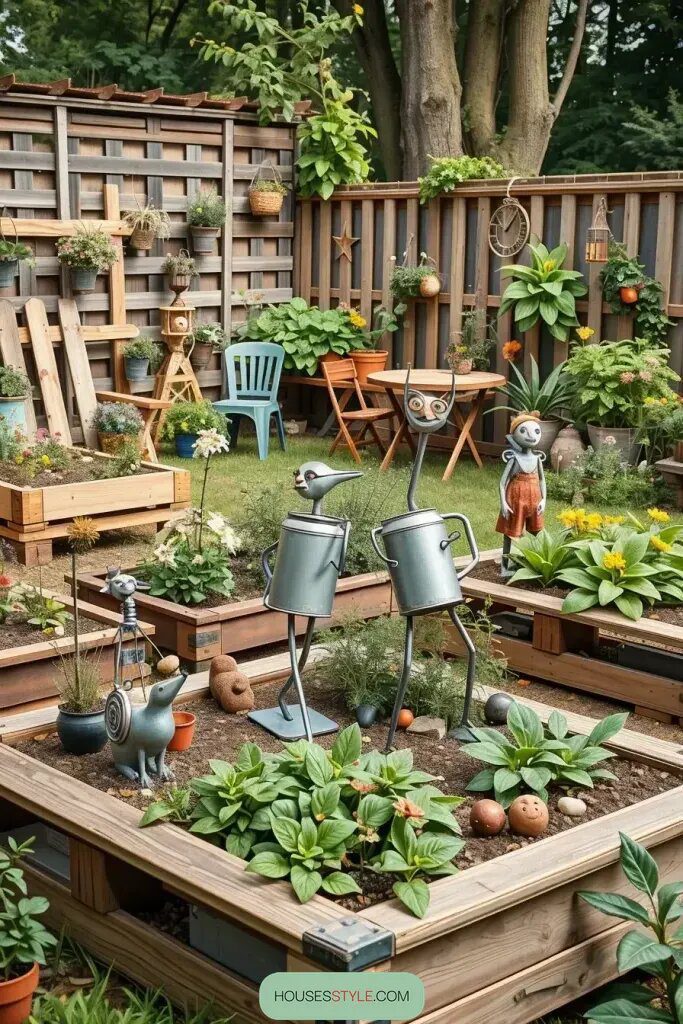 Recycled Material Figurines for Creative Garden Art - photo 2