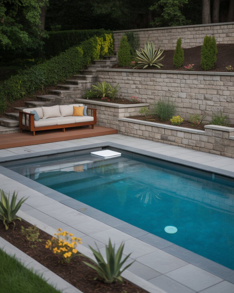 5. Ground Pools Built for Hilly Yards - photo 2