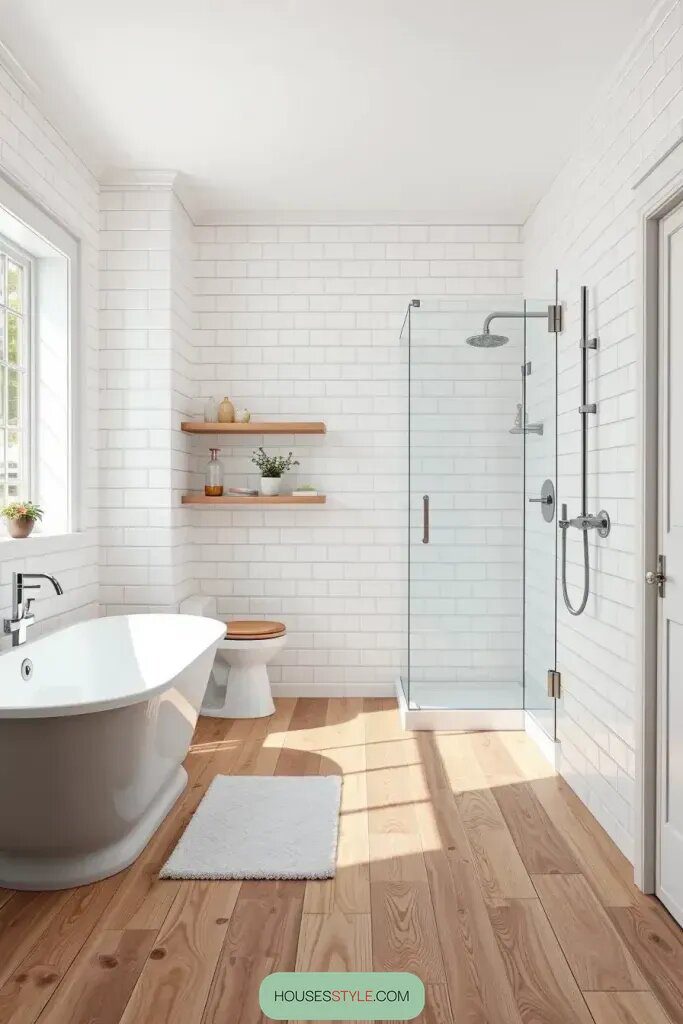 Pairing Subway Tile With Wood Tile - photo 2