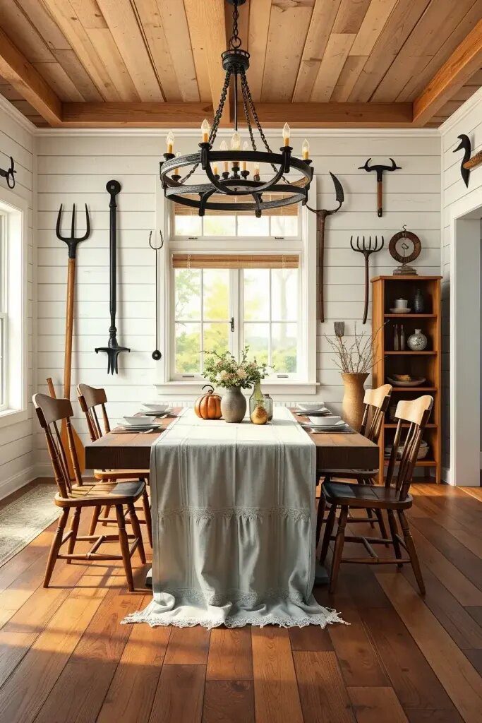 Repurposing Farm Tools as Wall Decor