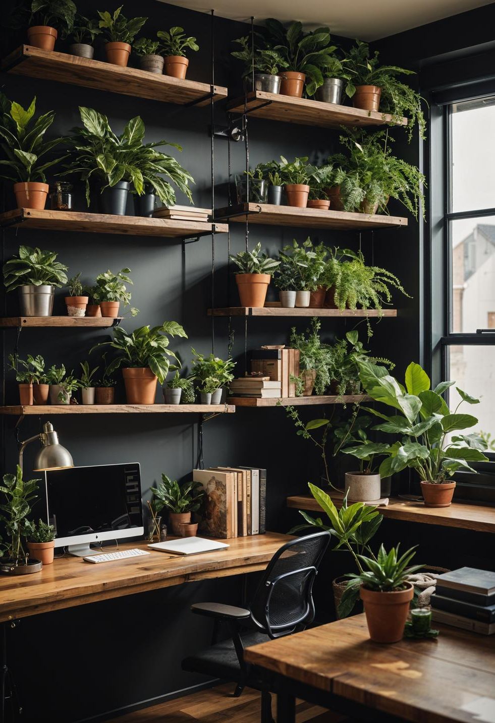 4. Rustic Reclaimed Wood Plant Shelves - photo 3