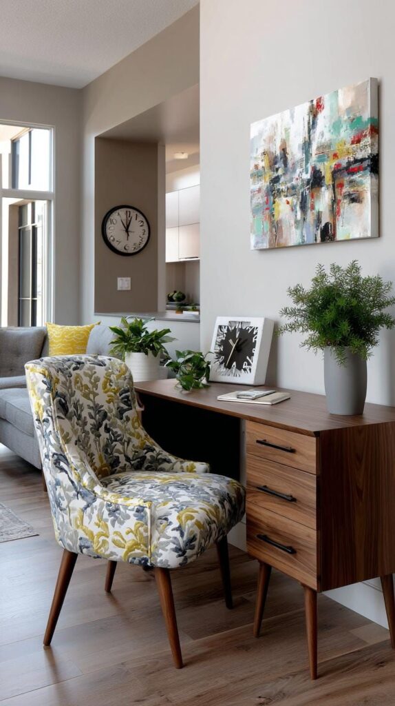 15. A Cozy Mid-century Modern Corner with Stylish Vertical Storage - photo 3