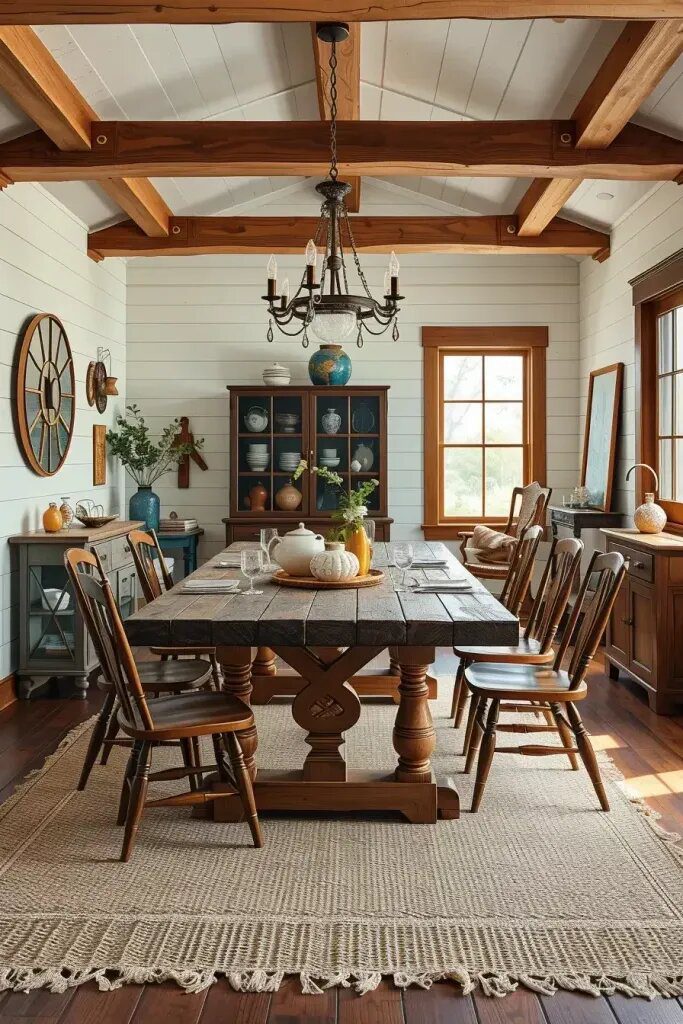 What Makes Farmhouse Dining Rooms Feel Cozy