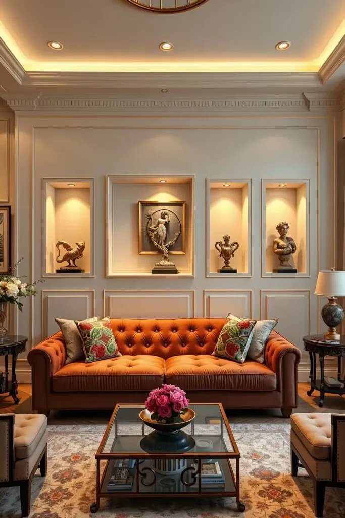 10. Light Up Wall Niches With Small Art Objects - photo 2