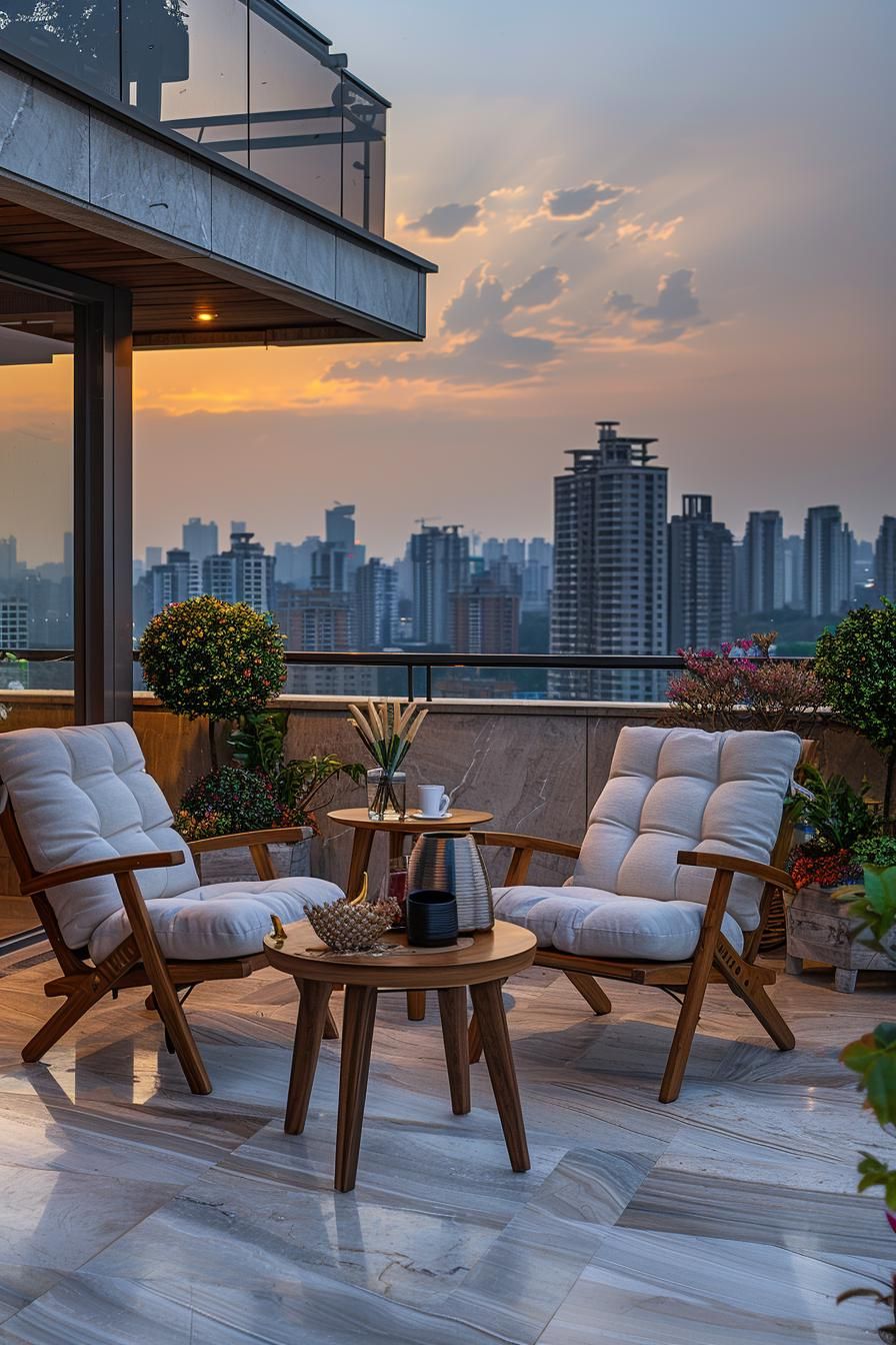 14. Space-Saving Foldable Teak Chairs
