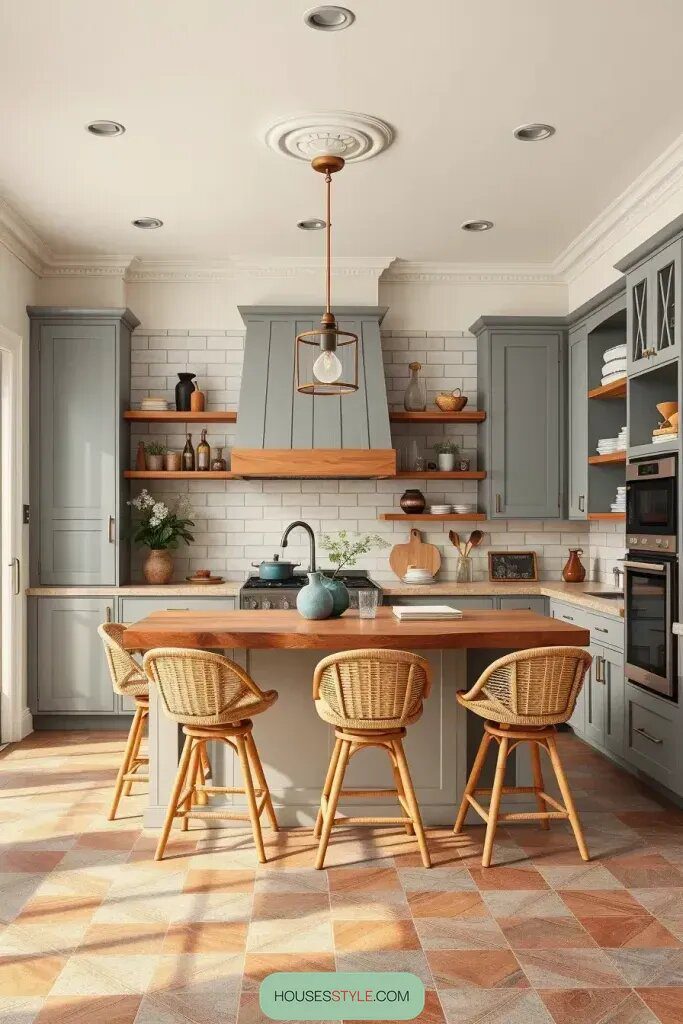 Pairing Gray Cabinets with Wood Accents for Warmth - photo 2